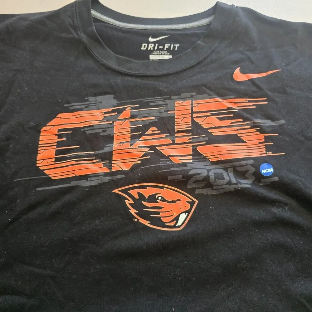Nike Oregon State Beavers SS T-Shirt Men's XL Black Dri-Fit 2013 CWS NCAA